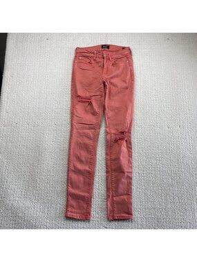Buffalo David Bitton Hope Pink Jeans Wom 27 Mid Rise Skinny Stretch Distressed